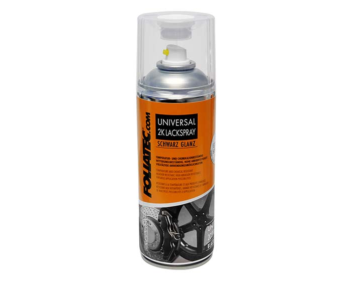 Spray vopsea 2K cu activator FOLIATEC negru lucios 400ml